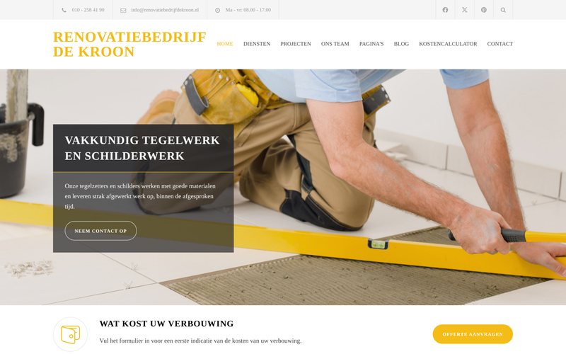 Voorbeeldontwerp renovatiebedrijf